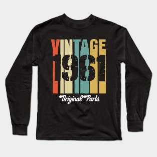 Vintage 1961 Original Parts Retro Vintage Birthday Gifts 59s Long Sleeve T-Shirt